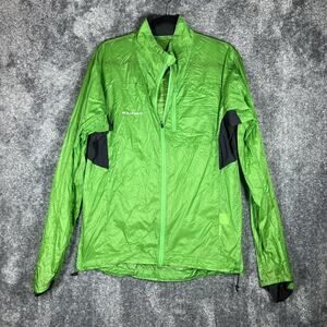 Mammut Windbreaker Jacket Mens Green Lightweight Packable Zip Chest Pocket Shell